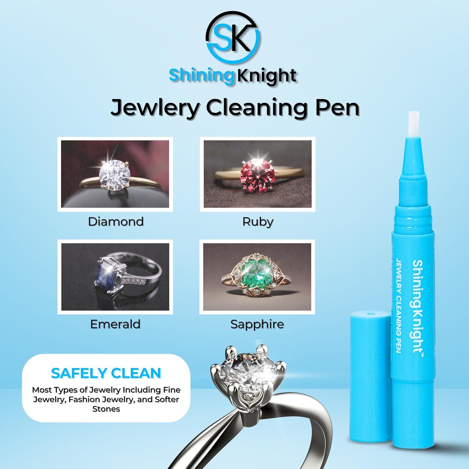 Shining Knight® Jewelry Cleaning Pen Clean + Sparkle Stick