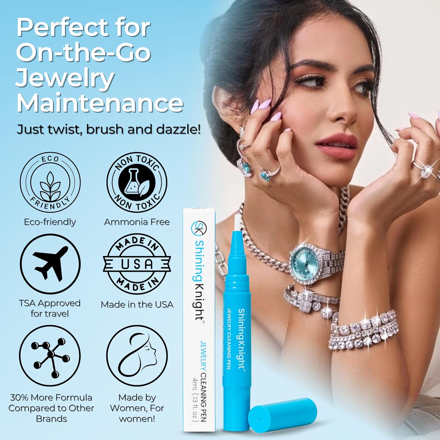 Shining Knight® Jewelry Cleaning Pen Clean + Sparkle Stick